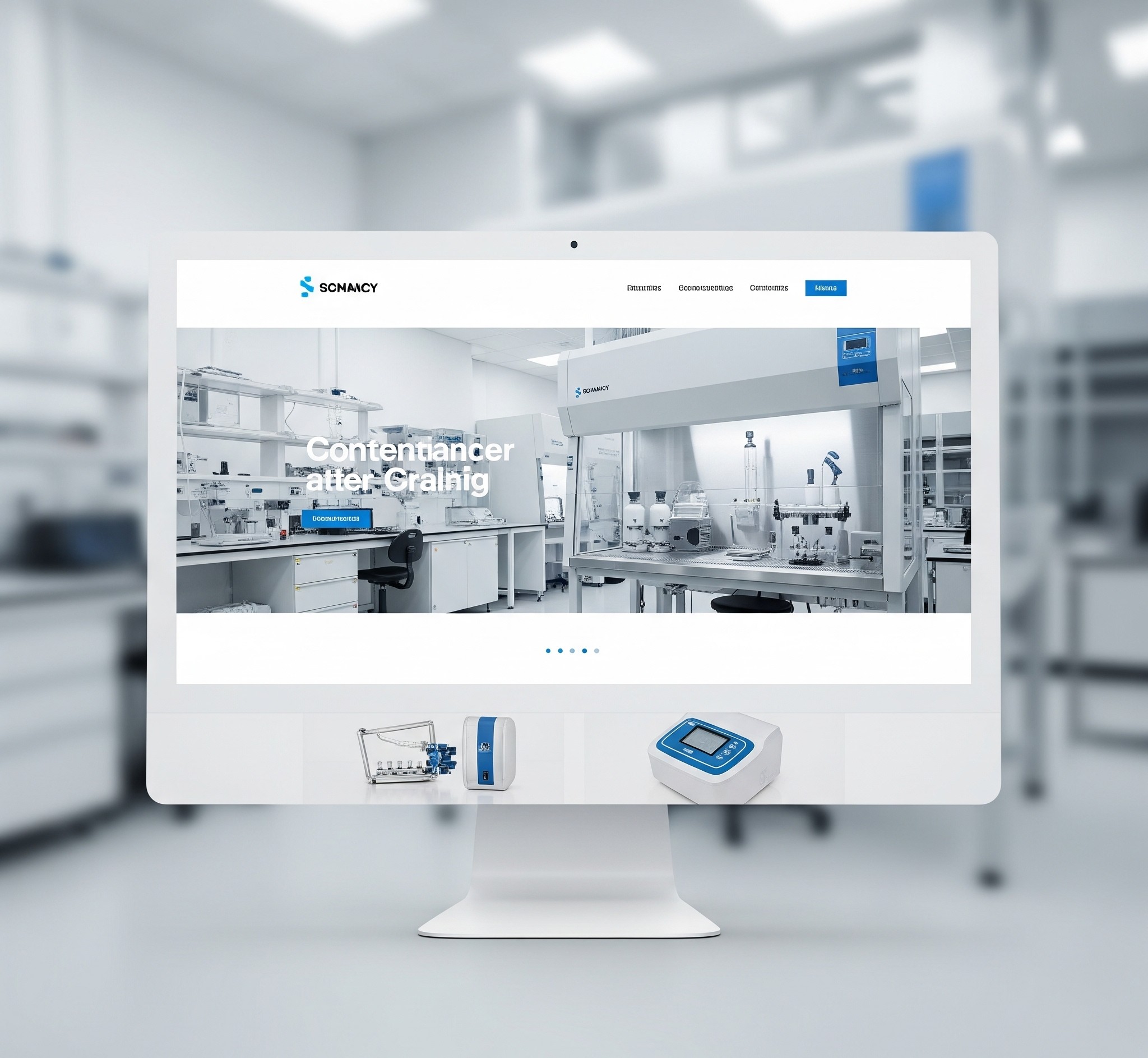 A modern and clean website view on a laptop screen for Aperture Labs.