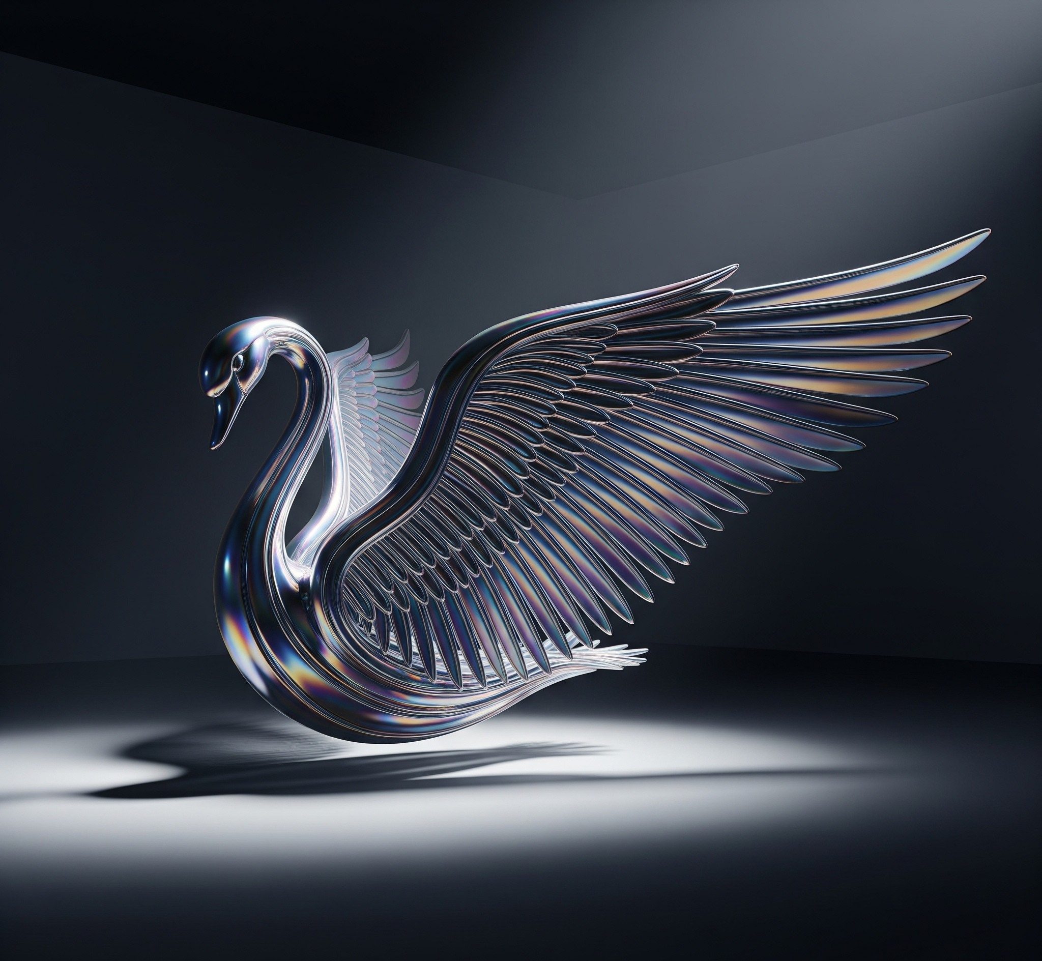 Abstract metallic 3D render for Project Cygnus branding.